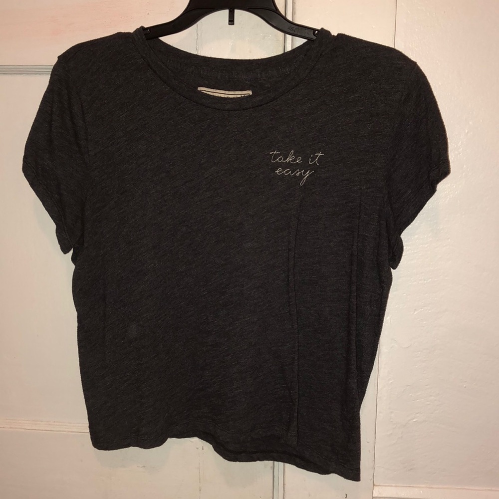 Abercrombie and Fitch gray crop top